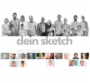 Bleistift Portrait -halber Körper/Brust - Mensch (mit umarmen)