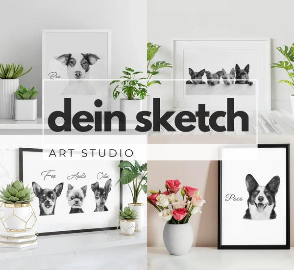 Bleistift Portrait - Schulter bis halber Körper - Tier