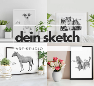 Bleistift Portrait - ganzer Körper - Tier