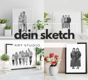 Bleistift Portrait - ganzer Körper - Mensch (mit umarmen)