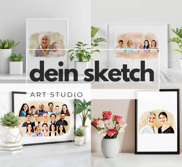 Wasserfarbenstil Portrait -Kopf bis Schulter - Mensch (ohne umarmen)