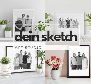 Bleistift Portrait -halber Körper/Brust - Mensch (mit umarmen)