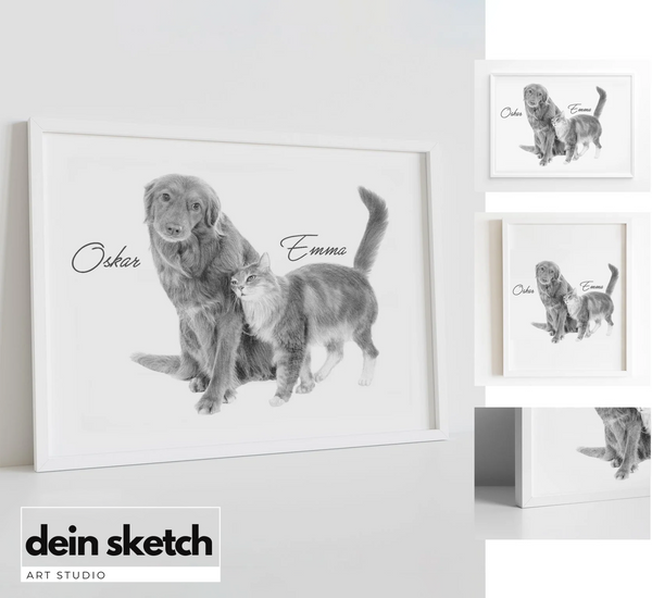 Bleistift Portrait - ganzer Körper - Tier