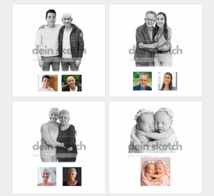 Bleistift Portrait -halber Körper/Brust - Mensch (mit umarmen)