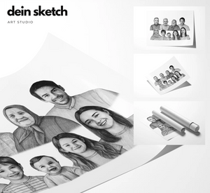Bleistift Portrait - Kopf bis Schulter - Mensch (ohne umarmen)