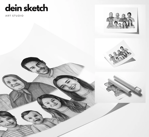 Bleistift Portrait - Kopf bis Schulter - Mensch (ohne umarmen)