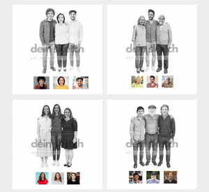 Bleistift Portrait - ganzer Körper - Mensch (mit umarmen)