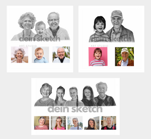 Bleistift Portrait - Kopf bis Schulter - Mensch (ohne umarmen)