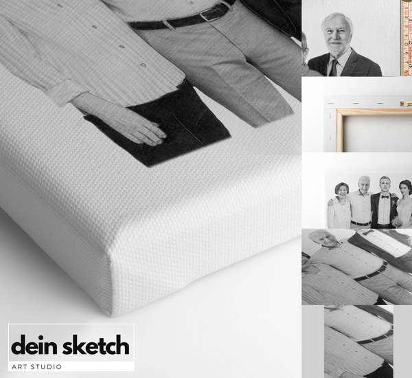 Bleistift Portrait -halber Körper/Brust - Mensch (mit umarmen)