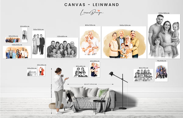 Bleistift Portrait - ganzer Körper - Mensch (mit umarmen)