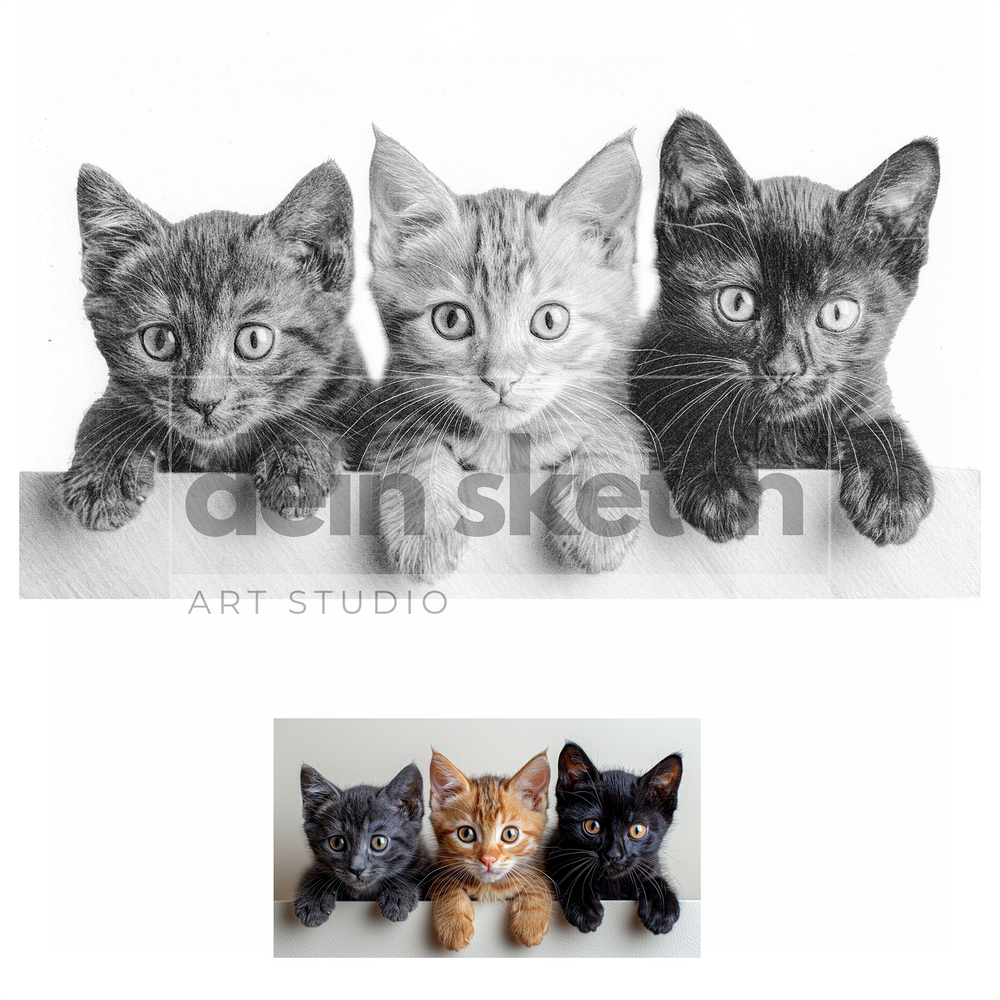 Bleistift Portrait - Schulter bis halber Körper - Tier