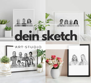 Bleistift Portrait - Kopf bis Schulter - Mensch (ohne umarmen)