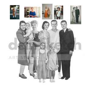 Bleistift Portrait - ganzer Körper - Mensch (mit umarmen)