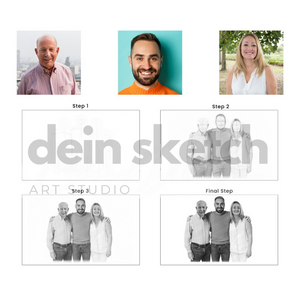 Bleistift Portrait -halber Körper/Brust - Mensch (mit umarmen)