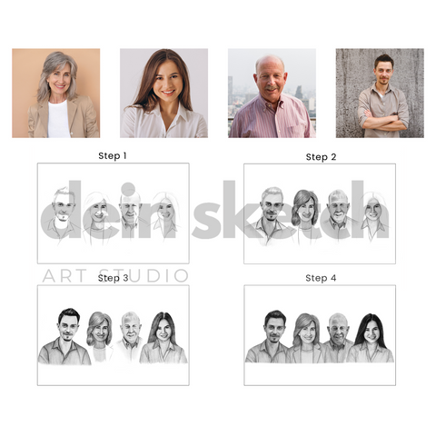 Bleistift Portrait - Kopf bis Schulter - Mensch (ohne umarmen)