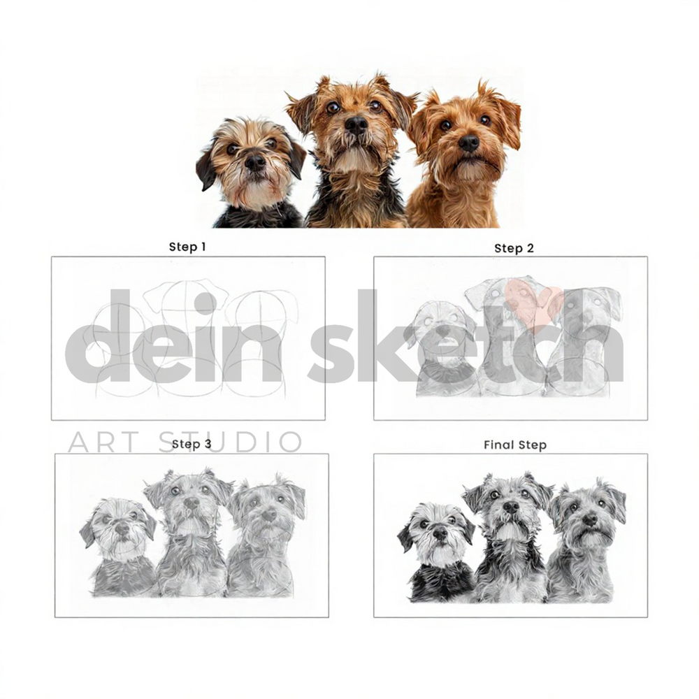 Bleistift Portrait - ganzer Körper - Tier